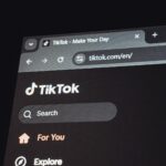 Tiktok website displayed on a computer screen.